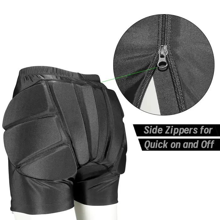 AVIVOR-Short de protection pour patinage artistique, short avec fermeture éclair latérale et rembour