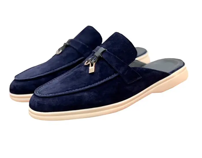 Mules et mocassins confortables en daim, chaussures de ville polyvalentes pour femmes