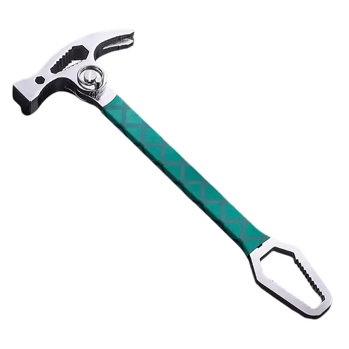 Marteau multifonctionnel intégré en corne de mouton, en forme de V, réglable, pour arracher les clou