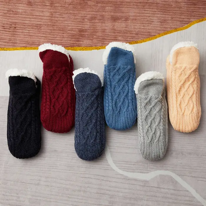 Chaussettes chasse hiver homme - Chaussettes pantoufles épaisses chaudes antidérapantes intérieur