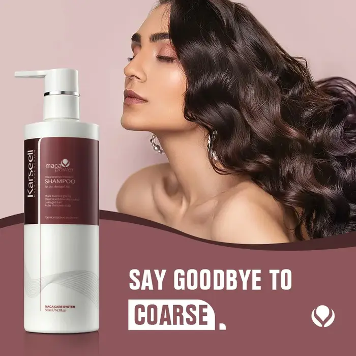 Karseell 500 ml shampooing à l'huile d'argan extrait de plantes shampooing lisse hydratant pour chev