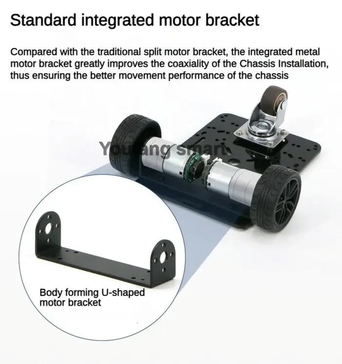 Châssis de voiture 3WD 4WD avec support de caméra, roue pivotante, encodeur, moteur, voiture robot pour Arduino Raspberry Pi, kit robot programmable DIY