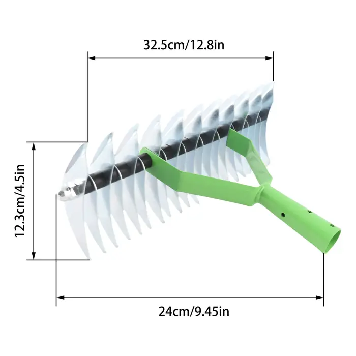 Râteau à chaume de jardin en acier inoxydable, pointe incurvée, dents, râteau à pelouse pour feuilles, fournitures de jardin