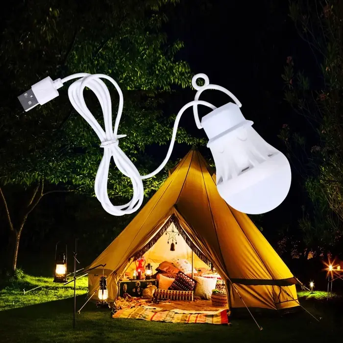 Lanterne portable, lampes de camping, ampoule USB 5W, outil multifonctionnel pour le camping en plei