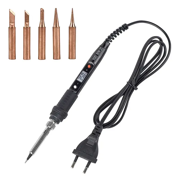 JCD-Fer à souder électrique 80W, température réglable, outil de soudage LCD, chauffage en céramique,