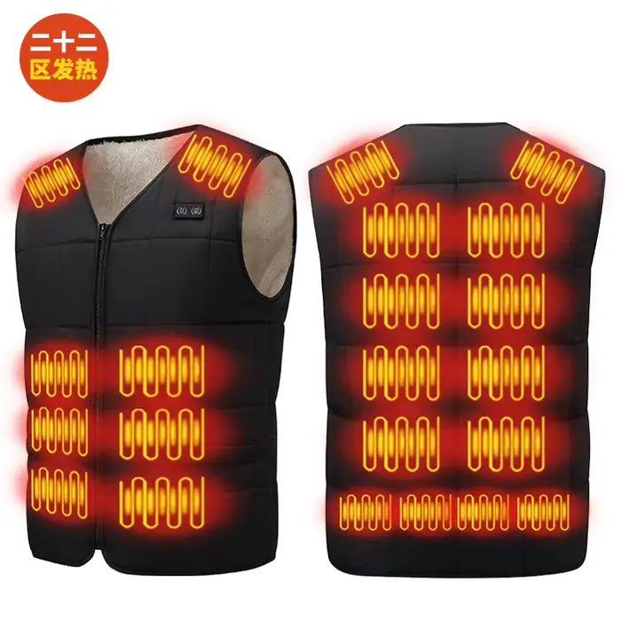 Gilet chauffant en laine d'agneau pour hommes, veste chauffante électrique USB, contrôle intelligent