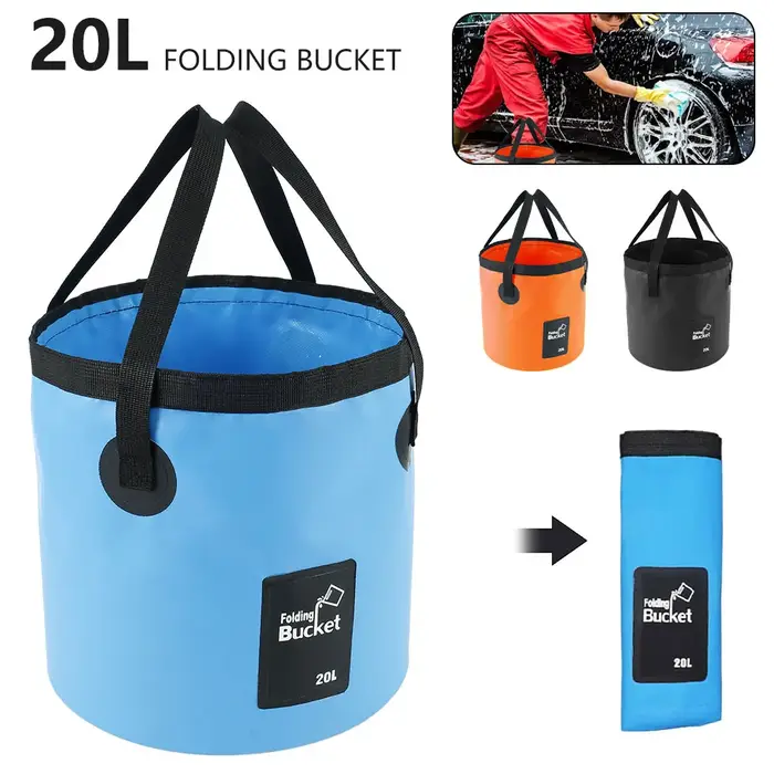 Sacs d'eau étanches 20l, seau pliant, seau pliable Portable pour l'extérieur, conteneur d'eau, seau 