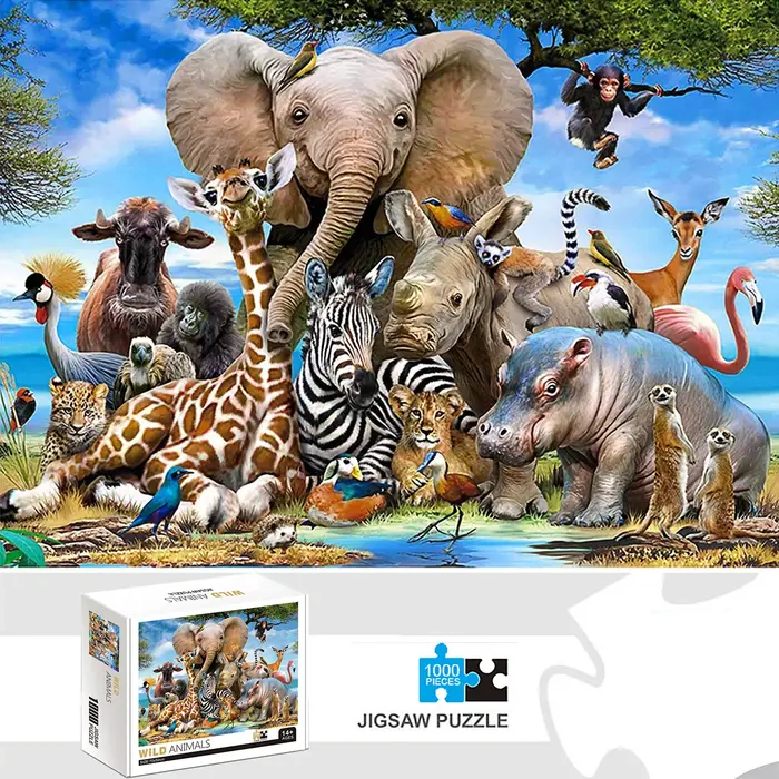 Puzzles du monde des animaux pour adultes, 1000 pièces, jeux de décoration pour la maison, Puzzle de
