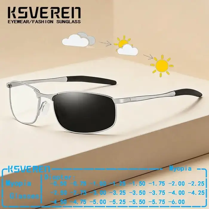 Lunettes de vue photochromiques en métal pour hommes et femmes, tendance, classiques, avec verres dé