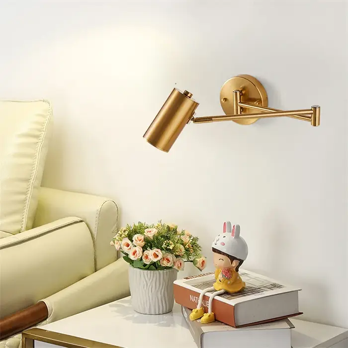 Applique murale nordique pour chambre à coucher, luminaire mural led pliable, Angle réglable, éclair