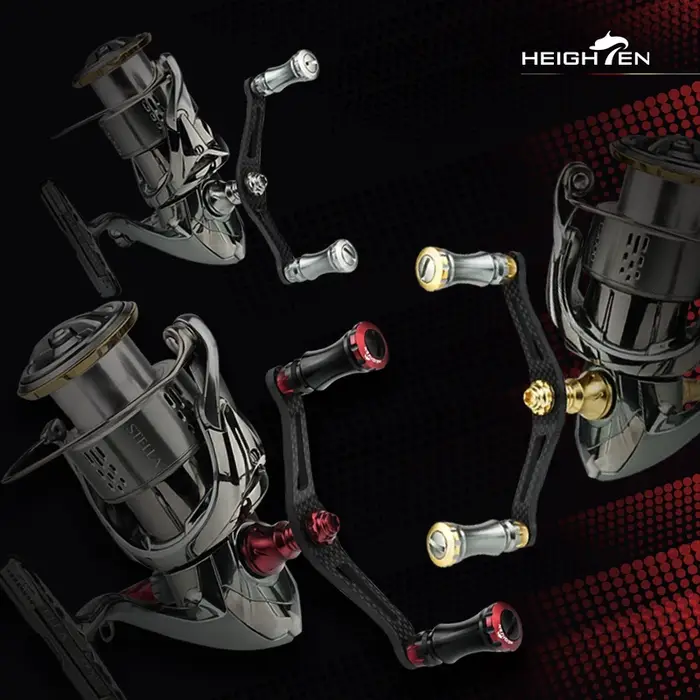 HEIGHTEN Poignée de bobine en carbone pour Shimano Daiwa, 90mm