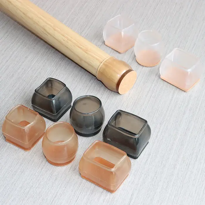Lot de coussinets en silicone pour pieds de chaise, 4 pièces, protection pour pieds de table, rectan