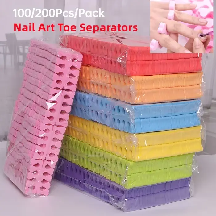 Séparateurs d'orteils pour Nail Art, 100 à 200 pièces/paquet, éponge pour pieds, vernis Gel UV doux,