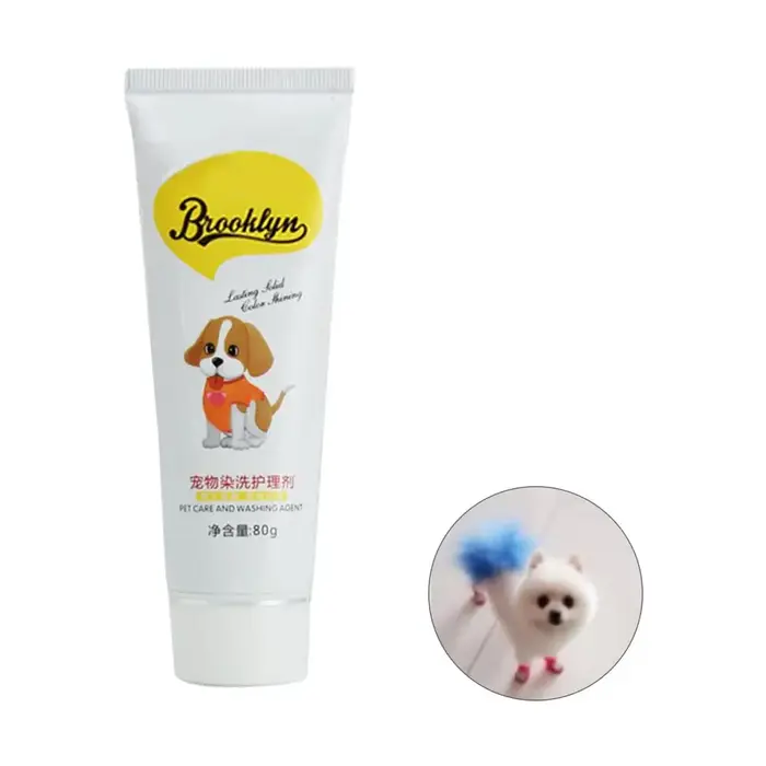 Crème de teinture semi-permanente pour animaux de compagnie, 80g, hautement pigmentée, colorée, poil