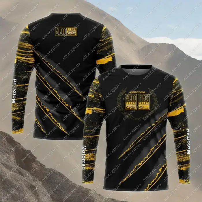 Motorrad pour BMW T-Shirt noir à manches longues Touring moto course aventure séchage rapide respira