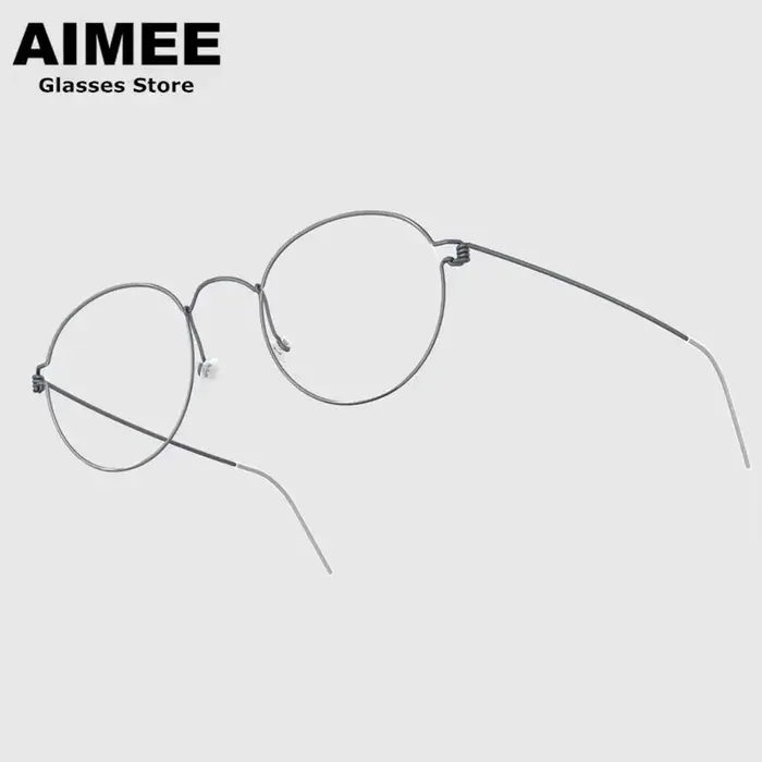 Lunettes rondes rétro sans vis de haute qualité, monture en titane pour hommes et femmes, Design de 
