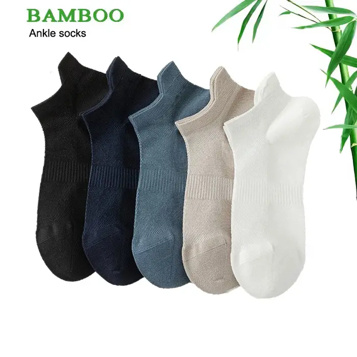 5 paires chaussettes homme fibre bambou courtes mesh respirantes été chasse qualité supérieure