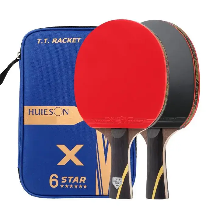 HUIESON-Ensemble de tennis de table en carbone 6 étoiles pour adultes, ping-pong, raquette, batte, s
