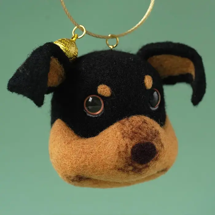 5 paires de porte-clés en feutre de laine pour chien, motif abeille, fait main, kit de matériaux DIY