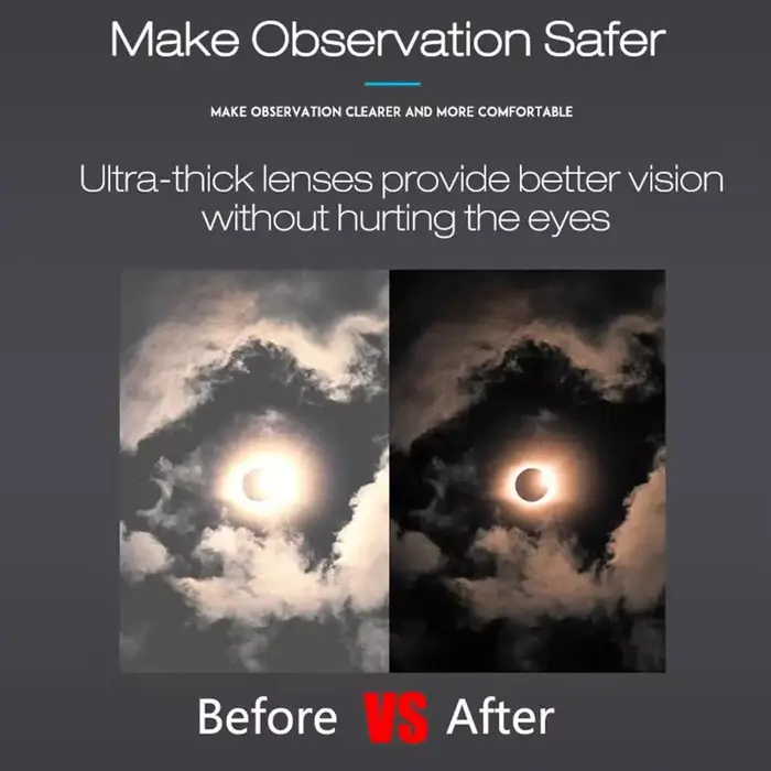Lunettes d'observation solaire pour éclipse - Protection UV certifiée vision directe du soleil papier