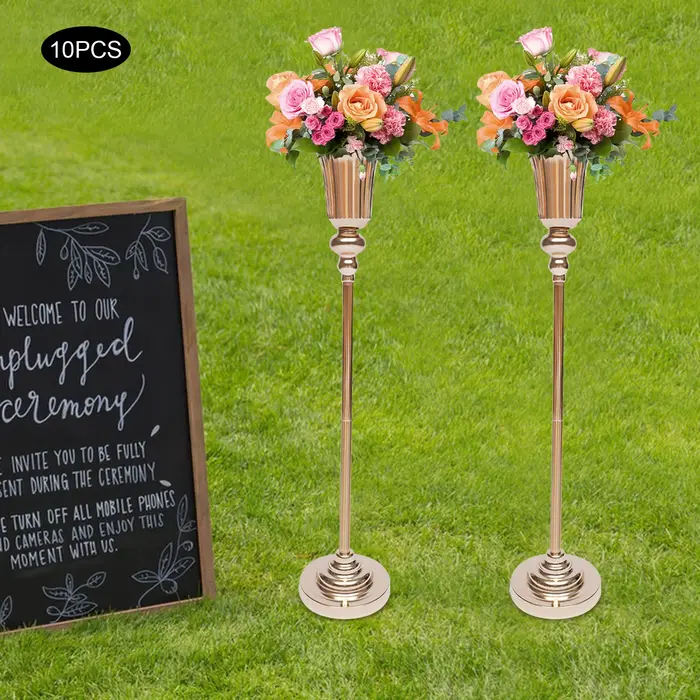 Ensemble de supports de fleurs de mariage 10 pièces 77,5 cm, présentoir floral élégant et élégant po
