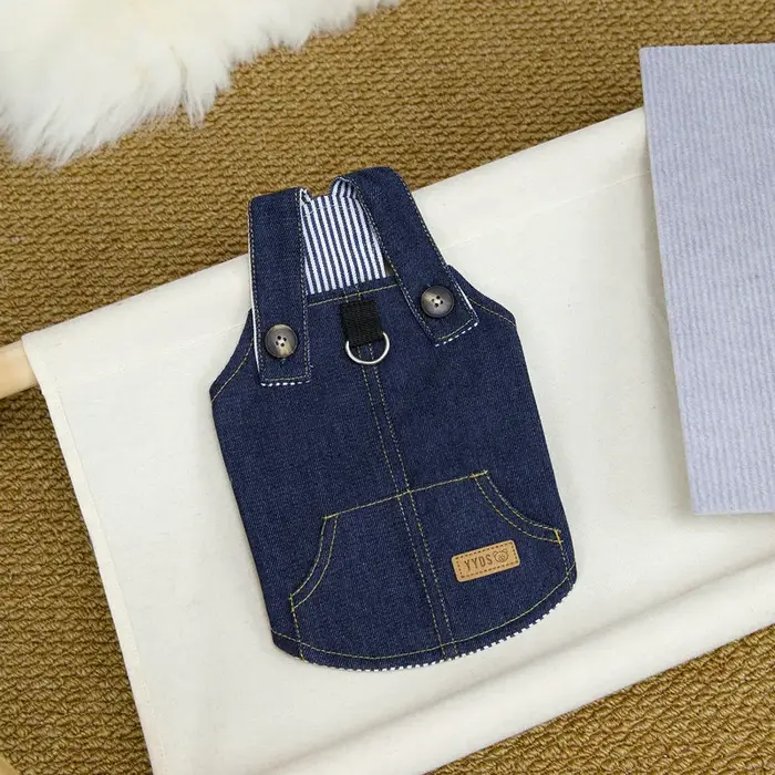 Camisole en jean blanc pour chien, nouvelle collection, vêtements pour chien, gilet de couleur unie,