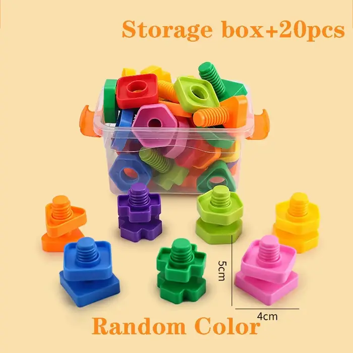 Ensemble de blocs de construction à vis, Puzzle en mosaïque créative, jouets pour enfants, insertion