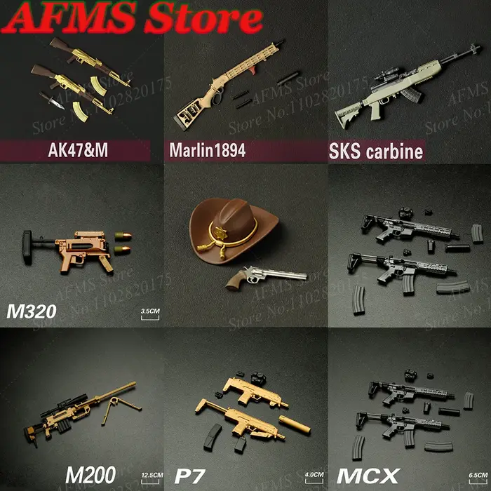 Miniatures d'armes Hot Toys 1/12 pour collection de figurines d'action à offrir pour amateurs de films et séries télévisées
