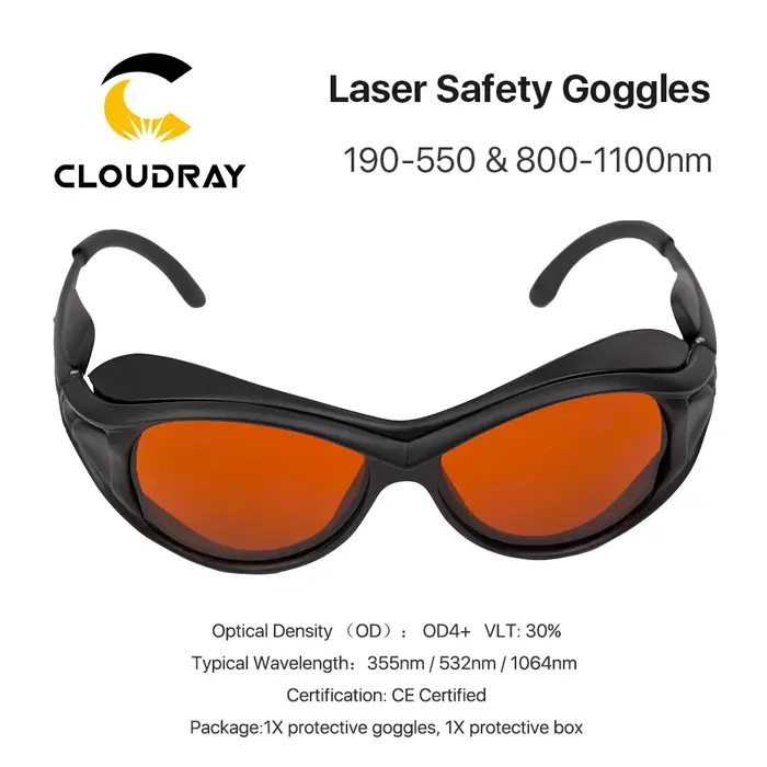 Cloudray – lunettes de sécurité Laser 190-550nm et 800-1100nm, bouclier de Type A, Protection pour U