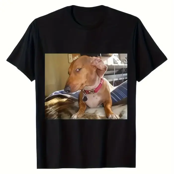 T-shirt graphique humoristique Sassy Side Eye Dachshund Meme, imprimé chien teckel, cadeau pour les 