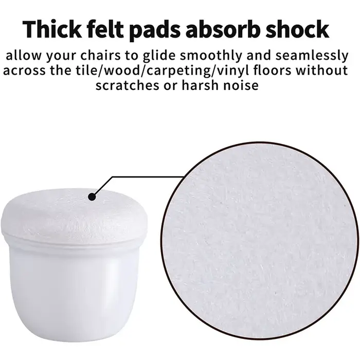 Capuchons de protection antidérapants pour pieds de Table ou de chaise, en feutre, carré, pour meubl