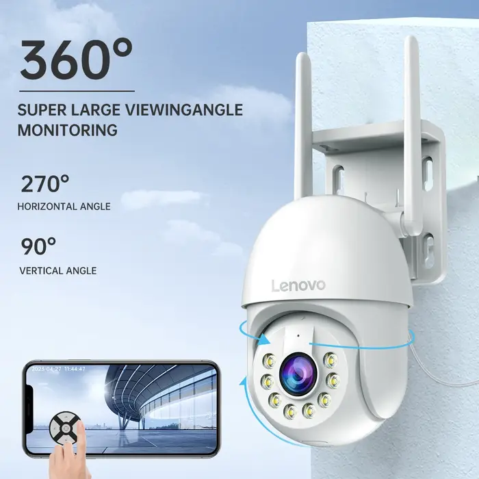 Caméra sécurité WiFi PTZ Lenovo 3MP HD zoom 5x tracking auto ONVIF CCTV IP surveillance vidéo extérieur