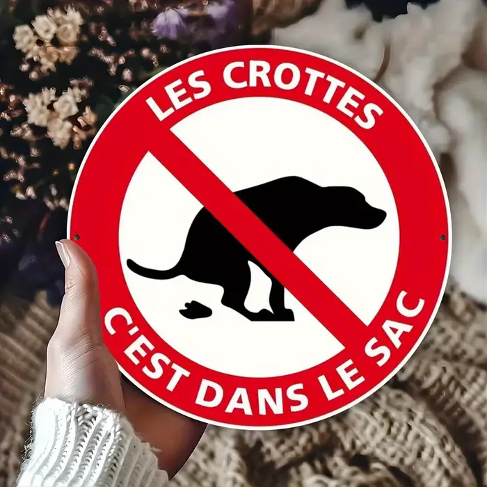 Panneau rond en bois de couleur plate 2D pour chien