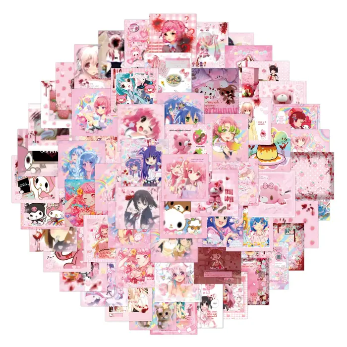 80 pièces dessin animé mignon Cutecore compte à main décoration bricolage papeterie Mobile autocolla