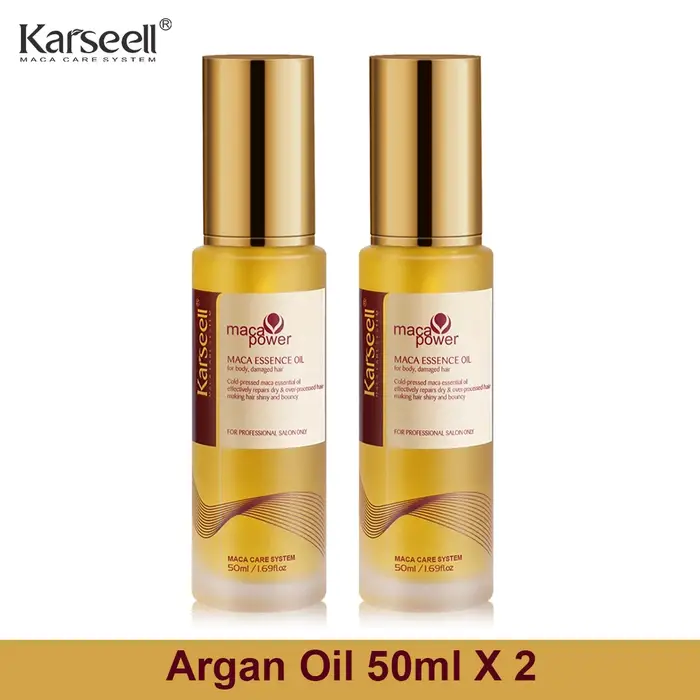 Karseell 1/2 pièces ensemble d'huile d'argan marocaine pour la guérison des cheveux pressé à froid h