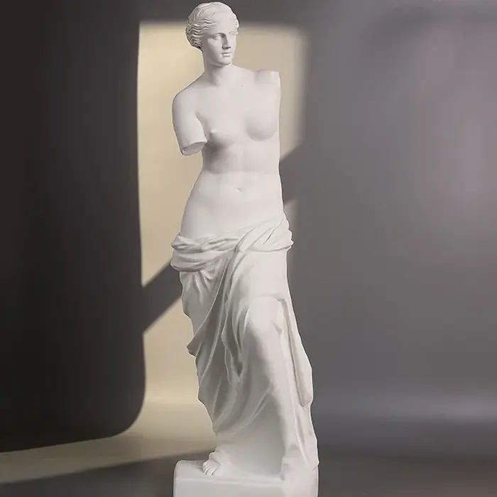 Statue de Vénus à bras cassé en résine blanche ou gris clair pour décorations de maison et cadeaux d'anniversaire ou de mariage