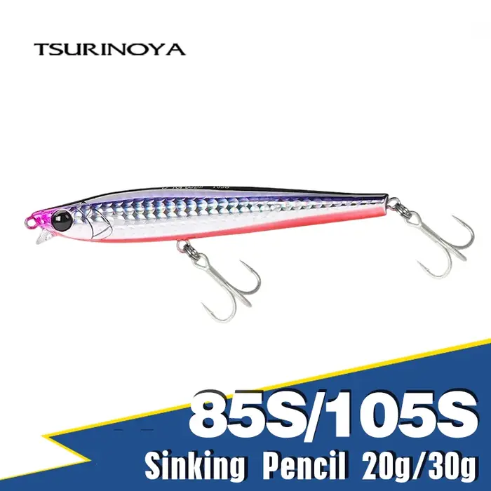 TSURINOYA leurre de pêche coulant 85S 105S crayon à lèvres courtes aérateur 85mm 20g 105mm 30g Max 90m longue coulée