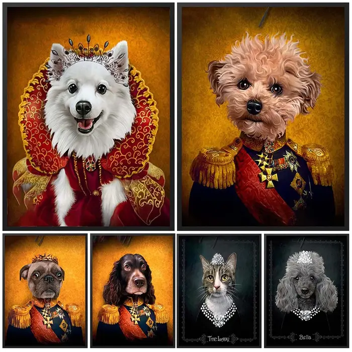Affiches murales de portrait d'animaux royaux