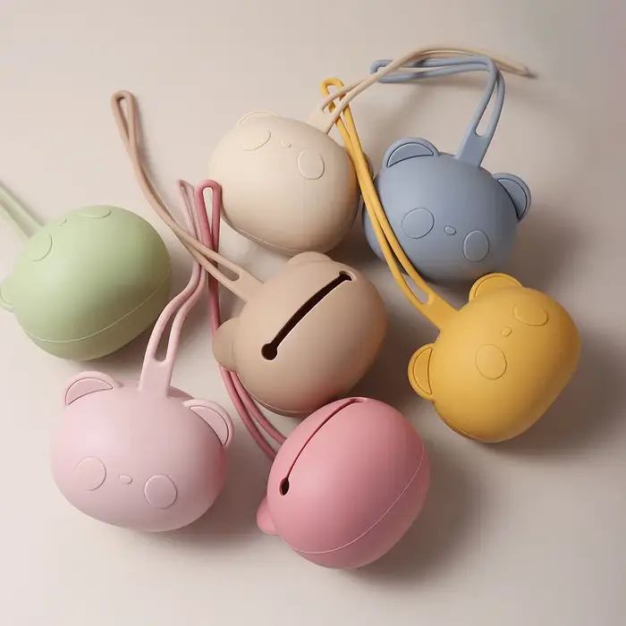 Nouveauté vente chaude épais panda ours forme bébé sucette étui support Silicone mamelon couverture 