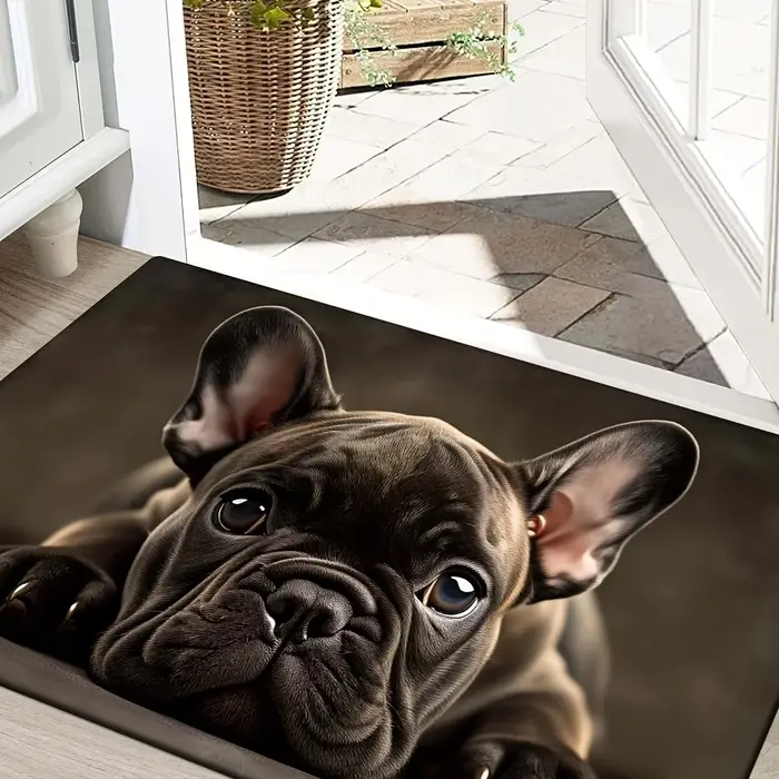 Paillasson imprimé chiot bouledogue français