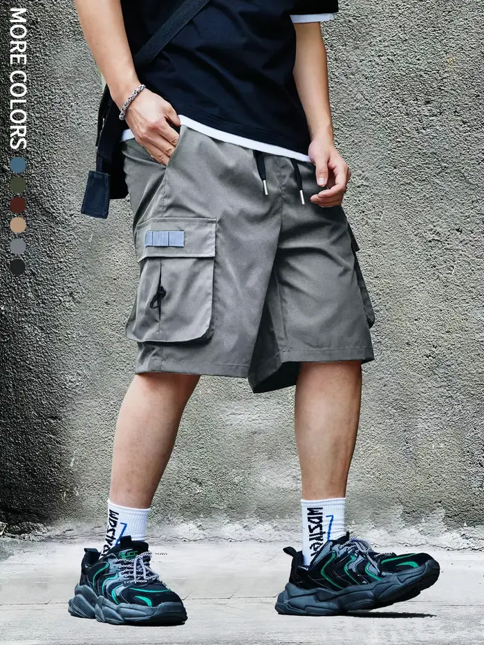 Short cargo pour hommes, plein air, voyage, sports décontractés, grandes poches, tissus durables et 