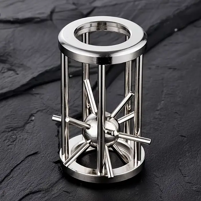 Jeu de défi à cage en acier inoxydable, jouet puzzle multicouche complexe pour adultes, cadeau idéal