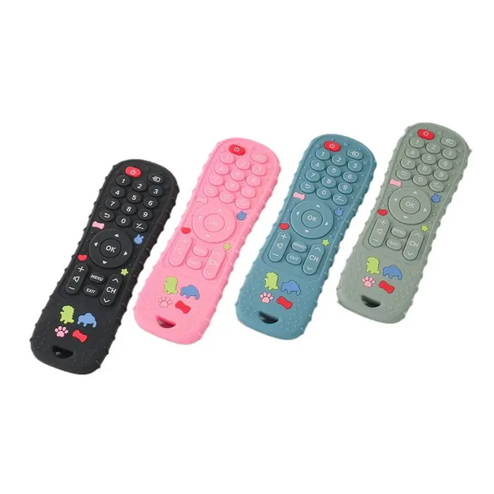 Anneau de dentition en silicone avec télécommande, jouets pour enfants, philosophie sensorielle Mont