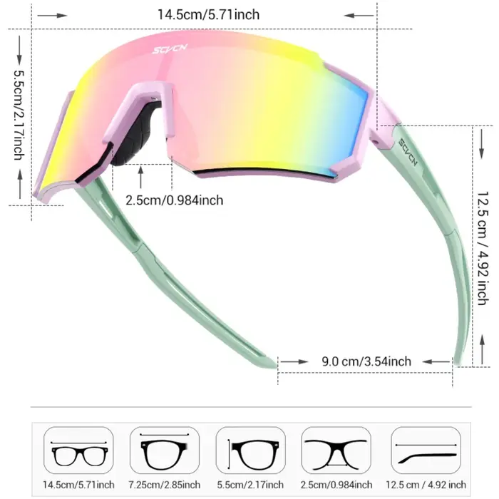 Lunettes VTT et cyclisme SCVCN - Protection UV400 pour chasse à vélo et activités outdoor intensives