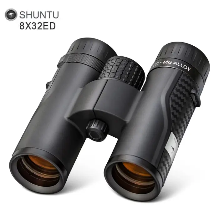 Jumelles Shuntu 8x32 ED HD étanches anti-buée corps magnésium - Pour chasse observation oiseaux BAK4