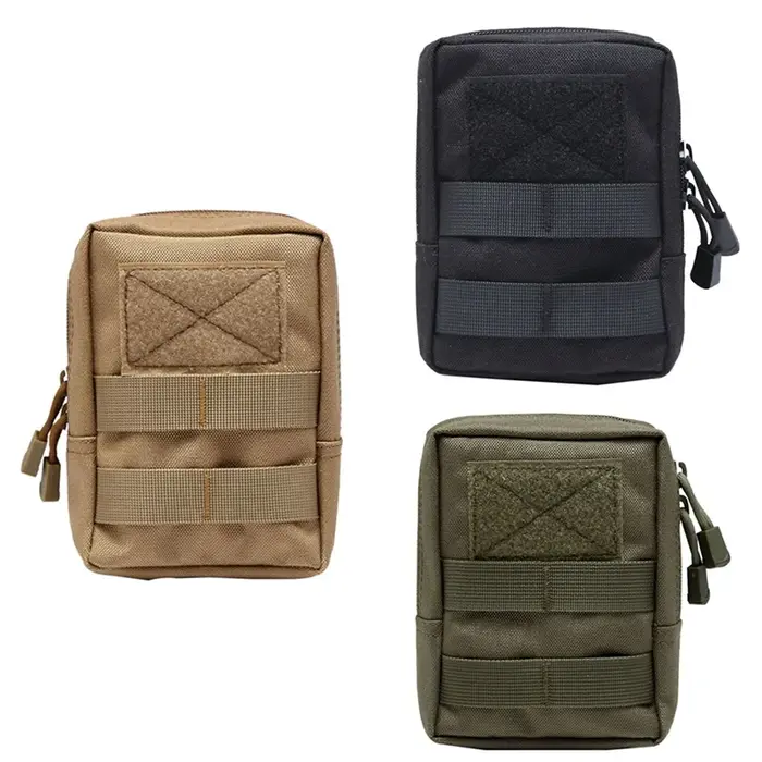 Sac de taille tactique 600D pour l'extérieur, pochette Molle pour outils, sac de taille à fermeture 