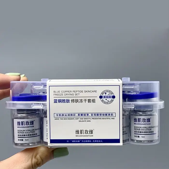 Poudre lyophilisée GHK-CU : Kit anti-âge pour la réparation cutanée, améliore l'élasticité, atténue 