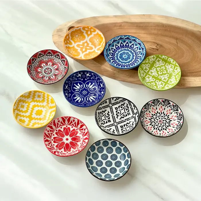 6/10 morceaux de plats à condiments en céramique