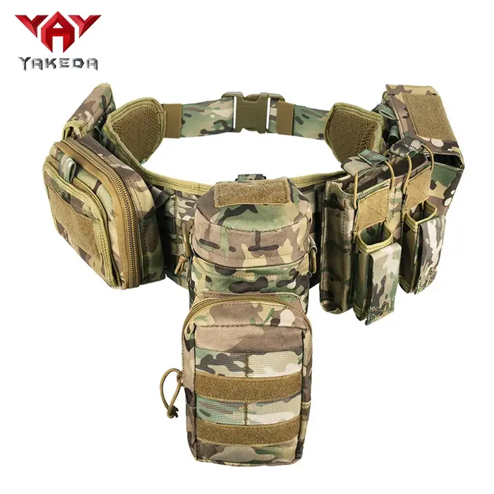 Ceinture tactique camouflage MOLLE YAKEDA multifonction pour équipement de chasse et entraînement
