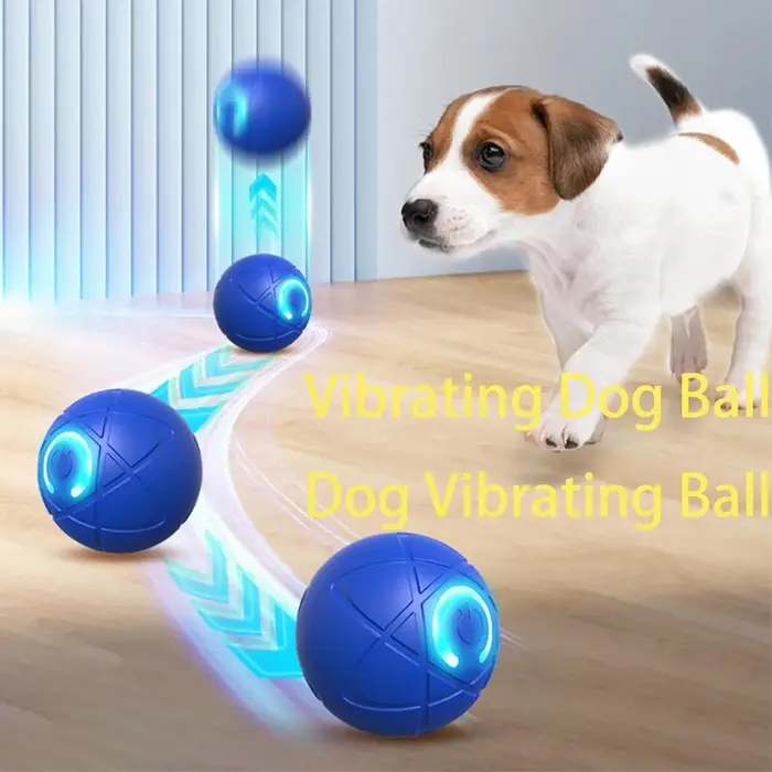 Balle roulante pour chien, jouet vibrant automatique pour chiot, jouets interactifs rechargeables par USB, fournitures pour chiens de compagnie